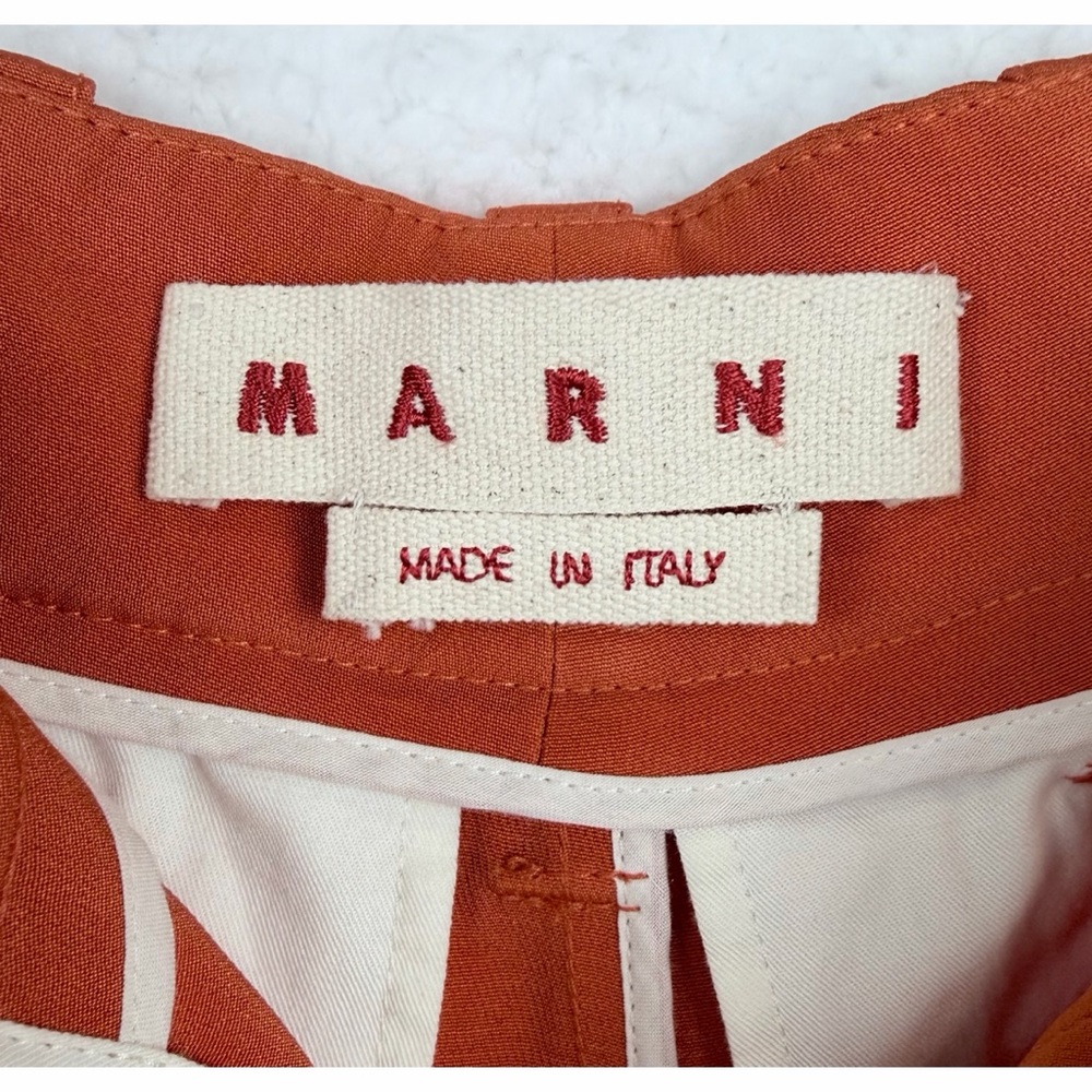 MARNI • Rust/Burnt Orange High-Waisted Wide-Leg Trouser Pants, IT 36 - Picture 13 of 16